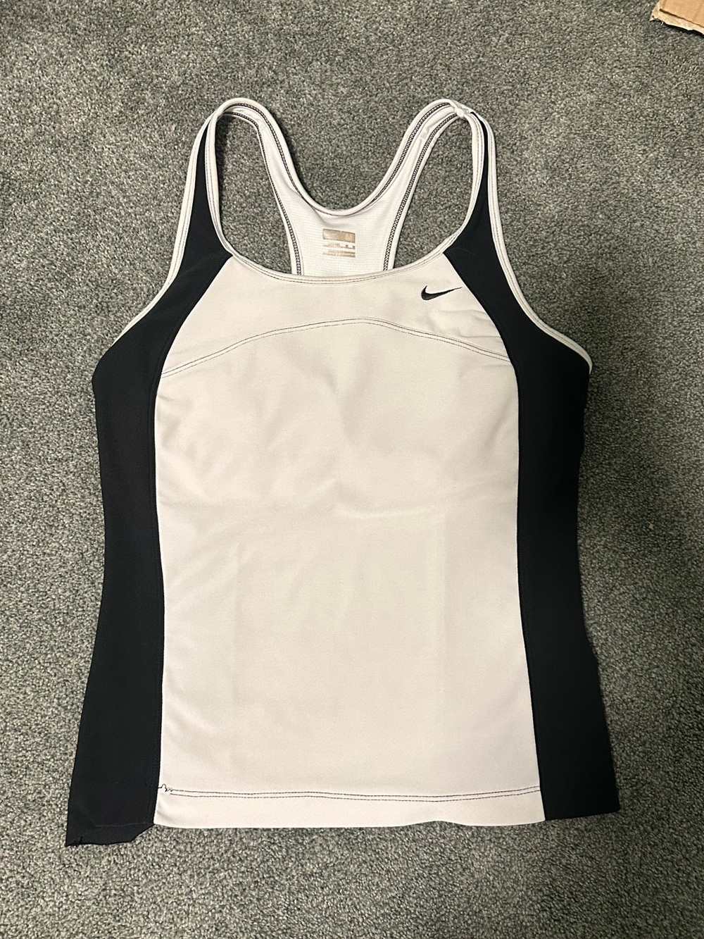 Nike Women’s White and Black Racerback Athletic Tank Top
